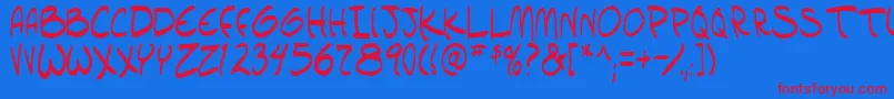 setlist tbs Font – Red Fonts on Blue Background