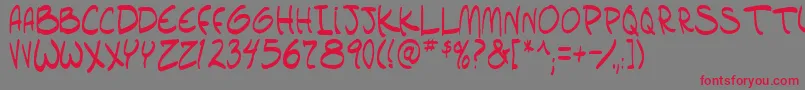 setlist tbs Font – Red Fonts on Gray Background