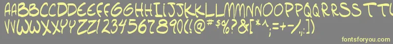 setlist tbs Font – Yellow Fonts on Gray Background