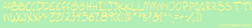 setlist tbs Font – Yellow Fonts on Green Background