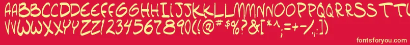 setlist tbs Font – Yellow Fonts on Red Background