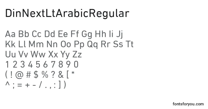 A fonte DinNextLtArabicRegular – alfabeto, números, caracteres especiais