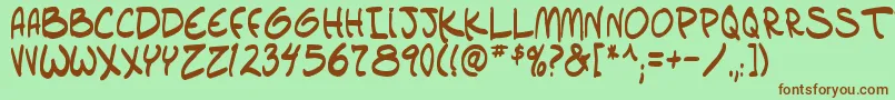 setlistbold tbs-fontti – ruskeat fontit vihreällä taustalla