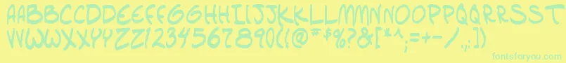 Czcionka setlistbold tbs – zielone czcionki na żółtym tle