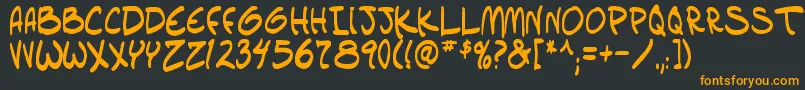 setlistbold tbs-Schriftart – Orangefarbene Schriften auf schwarzem Hintergrund