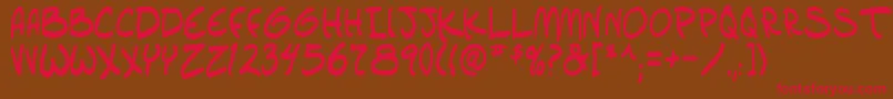 setlistbold tbs-fontti – punaiset fontit ruskealla taustalla