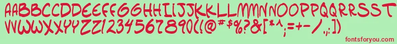 setlistbold tbs Font – Red Fonts on Green Background