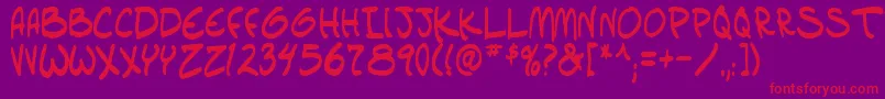 Czcionka setlistbold tbs – czerwone czcionki na fioletowym tle
