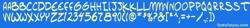 setlistbold tbs Font – Yellow Fonts on Blue Background