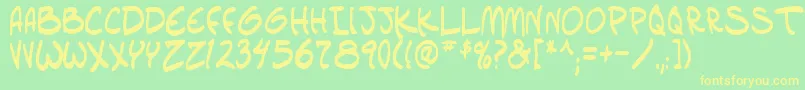 setlistbold tbs Font – Yellow Fonts on Green Background