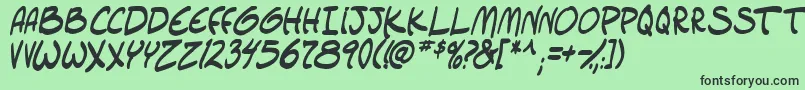 フォントsetlistboldItal tbs – 緑の背景に黒い文字
