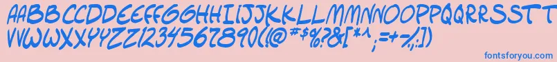 setlistboldItal tbs Font – Blue Fonts on Pink Background