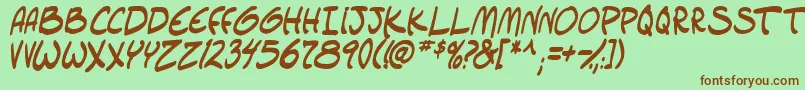 setlistboldItal tbs Font – Brown Fonts on Green Background