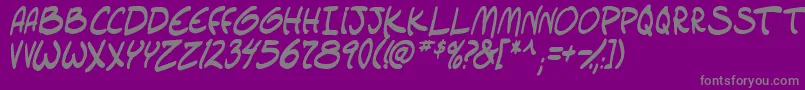 setlistboldItal tbs Font – Gray Fonts on Purple Background