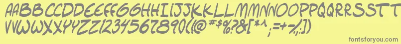 setlistboldItal tbs Font – Gray Fonts on Yellow Background