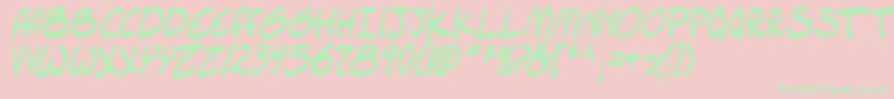 setlistboldItal tbs Font – Green Fonts on Pink Background
