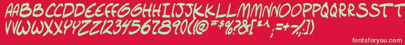 setlistboldItal tbs Font – Green Fonts on Red Background