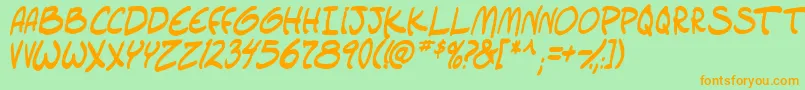 setlistboldItal tbs Font – Orange Fonts on Green Background