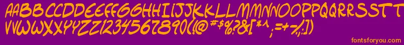 setlistboldItal tbs Font – Orange Fonts on Purple Background