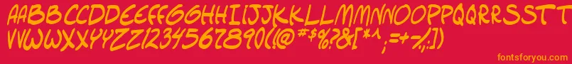 setlistboldItal tbs Font – Orange Fonts on Red Background