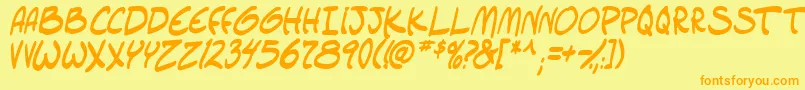 setlistboldItal tbs Font – Orange Fonts on Yellow Background