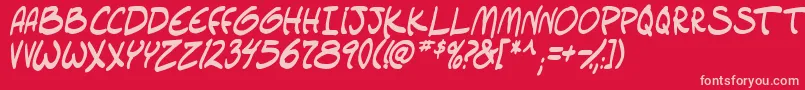 フォントsetlistboldItal tbs – 赤い背景にピンクのフォント