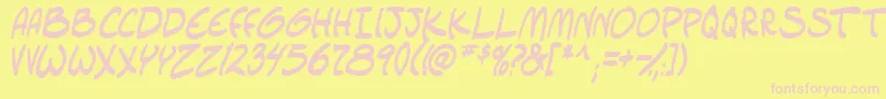 setlistboldItal tbs Font – Pink Fonts on Yellow Background