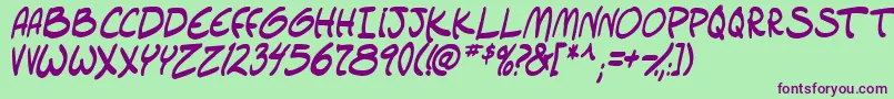 setlistboldItal tbs Font – Purple Fonts on Green Background