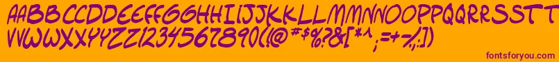 setlistboldItal tbs Font – Purple Fonts on Orange Background