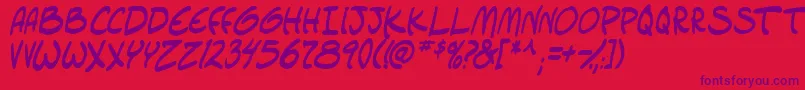 setlistboldItal tbs Font – Purple Fonts on Red Background