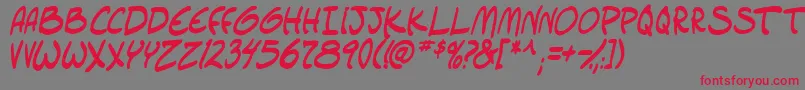 setlistboldItal tbs Font – Red Fonts on Gray Background