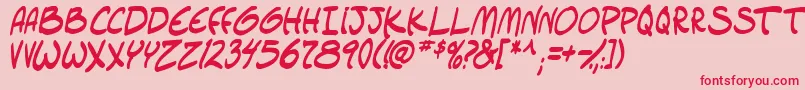 setlistboldItal tbs Font – Red Fonts on Pink Background