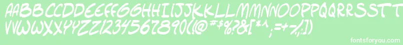 フォントsetlistboldItal tbs – 緑の背景に白い文字