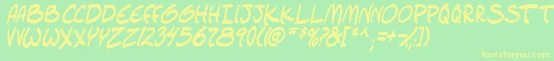 setlistboldItal tbs Font – Yellow Fonts on Green Background