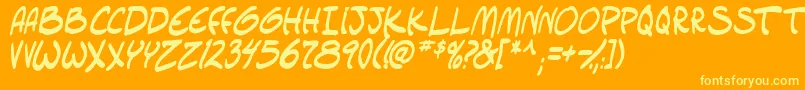 setlistboldItal tbs Font – Yellow Fonts on Orange Background