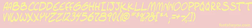 setlistboldItal tbs Font – Yellow Fonts on Pink Background