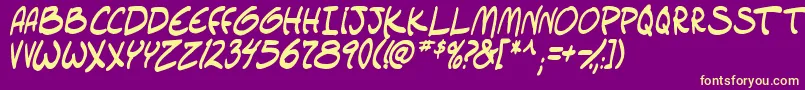 setlistboldItal tbs Font – Yellow Fonts on Purple Background