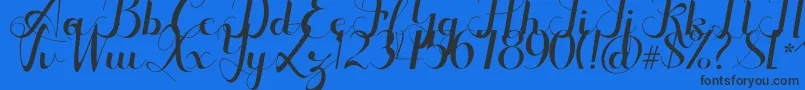 Seulanga Font – Black Fonts on Blue Background