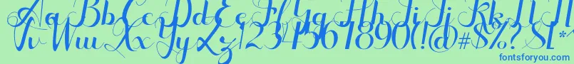 Шрифт Seulanga – синие шрифты на зелёном фоне