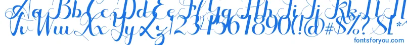 Seulanga Font – Blue Fonts on White Background