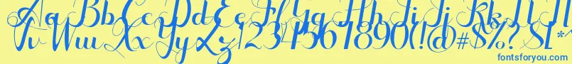 Seulanga Font – Blue Fonts on Yellow Background
