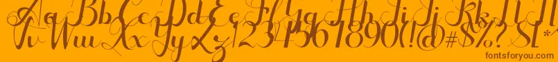 Seulanga Font – Brown Fonts on Orange Background