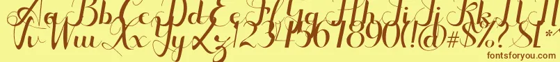 Seulanga Font – Brown Fonts on Yellow Background