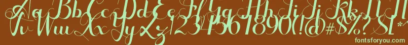 Seulanga Font – Green Fonts on Brown Background