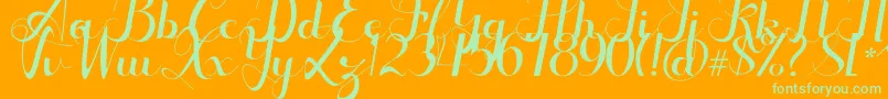 Seulanga Font – Green Fonts on Orange Background