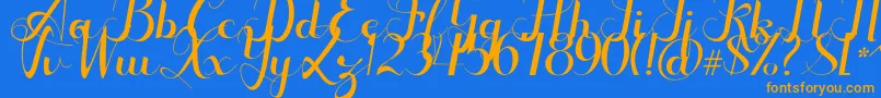 Seulanga Font – Orange Fonts on Blue Background