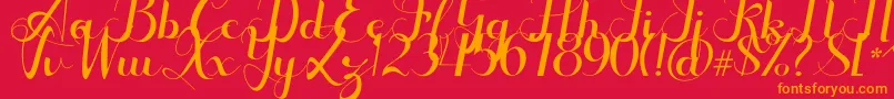 Seulanga Font – Orange Fonts on Red Background