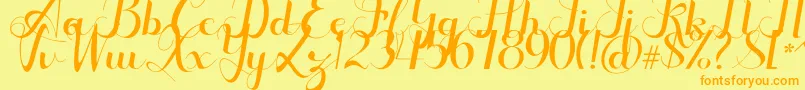 Seulanga Font – Orange Fonts on Yellow Background