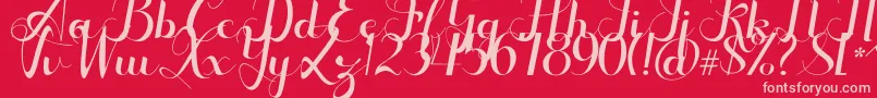 Seulanga Font – Pink Fonts on Red Background