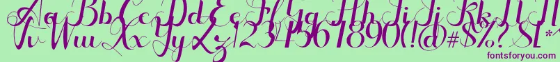 Seulanga Font – Purple Fonts on Green Background